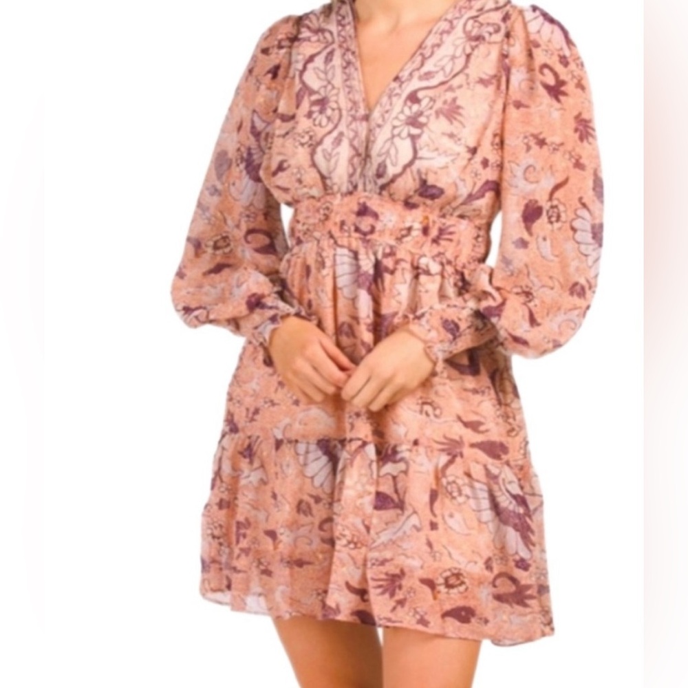 One Pretty Time Dress Womens Sz S Pink Flowy Floral Bohemian Feminine Night Out